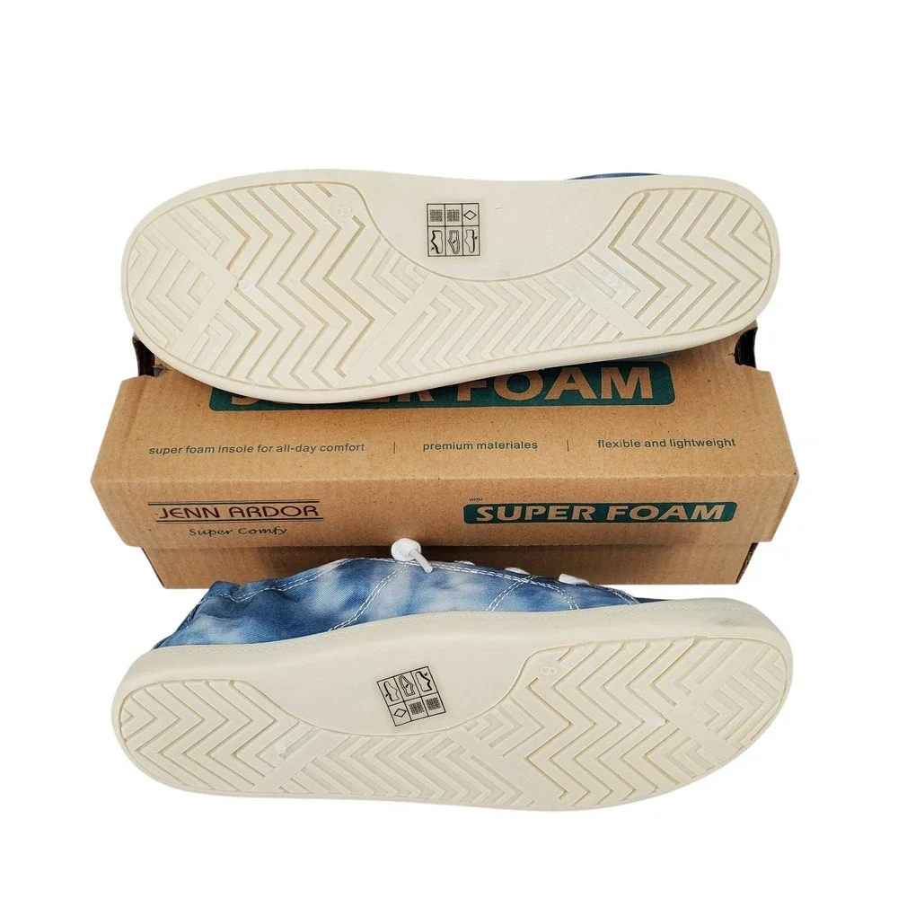JENN ARDOR‎ Womens Size 8 Low Top Canvas Slip On Sneaker Blue Tie Die New in Box